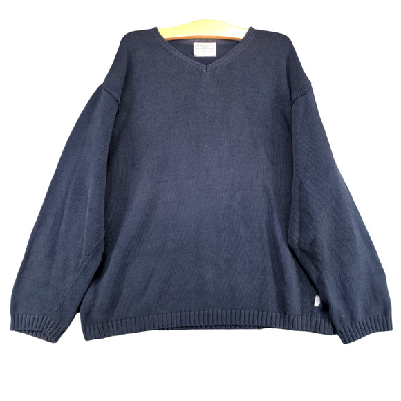 Hackett London Men's Sweater Blue XXL Long Sleeve V-Neck All Cotton Made Italy - Picture 1 of 16